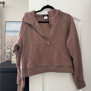 Brown Half-Zip Hoodie